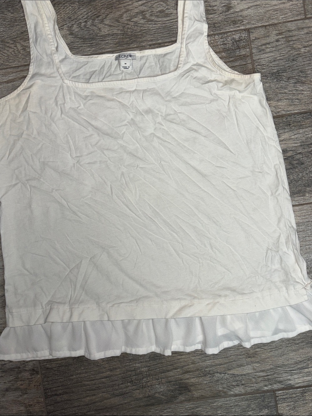 J. Crew White Ruffle Hem Tank Top - Picture 4 of 6